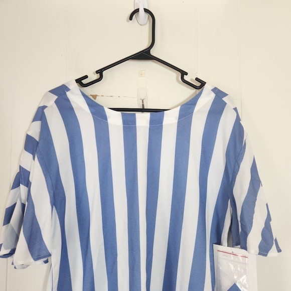 Soft Surroundings Main Sail Tunic Blue White Striped Photo Shoot Sample Petite S - Picture 5 of 16